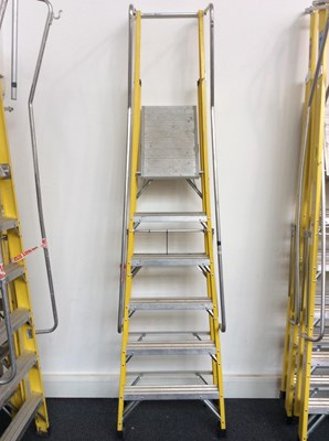 Lot 65 - Clow Yellow 6 Step Ladder With Platform - Damaged/Used