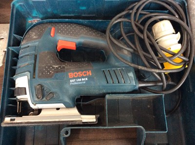 Lot 96 - Bosch GST 150 BCE 110v Jigsaw In Case - Used