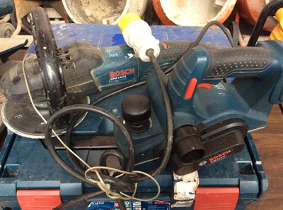 Lot 98 - Bosch Pro Planer GHO 18 V-LI With Case, No Battery & Bosch Pro Polisher GPO 14 CE 110v - Used