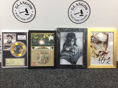 Lot 132 - Collection Of Framed Music Memorabilia, Including Lady Gaga, Kylie Minogue & Elvis - Used