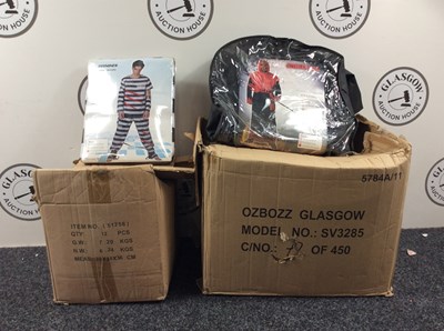 Lot 101 - Box Of 19 Sinister Devil & Prisoner Costumes, Mens One Size Fits All - New