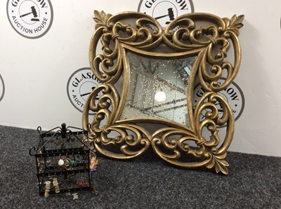 Lot 5 - Golden Mirror With Costume Jewellery Collection - Used