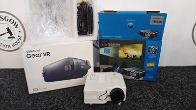 Lot 170 - LED projector and Samsung VR gear