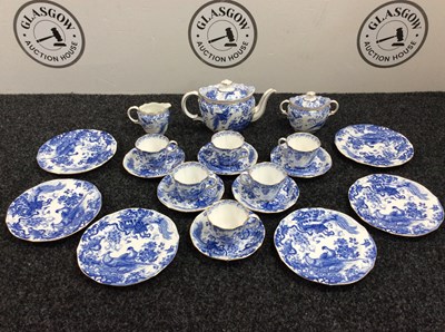 Lot 20 - Set Of Royal Crown Derby Tea Set, Blue Alves Pattern - Used