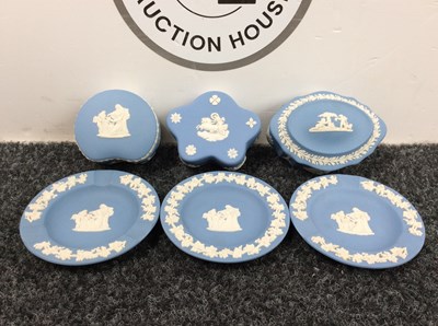 Lot 90 - Qty Of Wedgwood Jasperware Ceramics, Two Ashtrays, Three Trinket Boxes & One Small Plate - Used