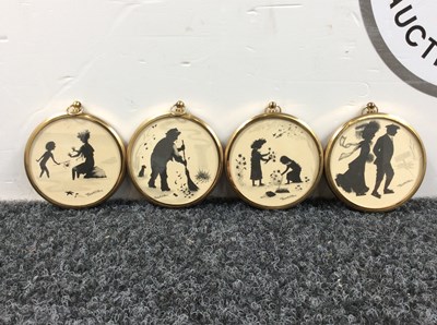 Lot 91 - Four Original Silhouettes Of The Four Seasons By Peter Bates 3” - Used
