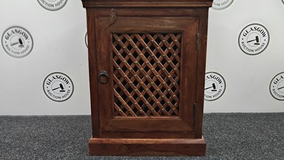 Lot 163 - Wooden side table with door