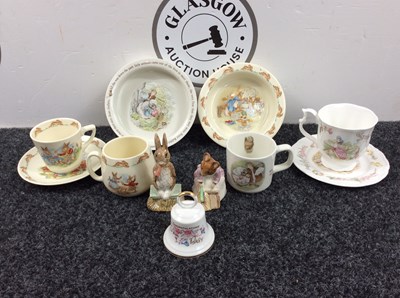 Lot 14 - Quantity Of Beatrix Potter’s Peter Rabbit Ceramics, Cup & Saucers & Two Figurines ETC - Used