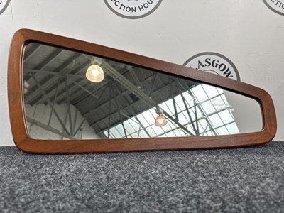 Lot 29 - Art Deco Teak Mirror In Scandinavian Style - 29”x14” - Used