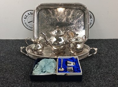 Lot 15 - Qty Of EPNS Serving Items & Childs Christening Set - Used