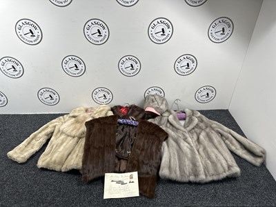 Lot 2 - Three Fur Jackets & Two Fur Hats - Various Colours - Used