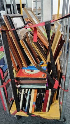 Lot 135 - Cage of pictures and vinyl records