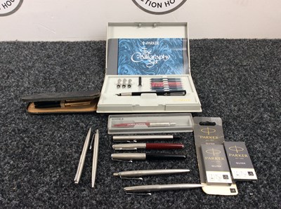 Lot 83 - Qty Of Parker Pens, Ball Point & Fountain & Quink - Used