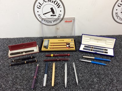 Lot 88 - Qty Of Fountain & Ball Point Pen Sets, Various Brands - Used