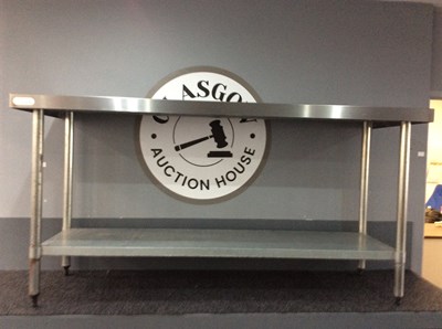 Lot 180 - Large stainless steel catering table-used