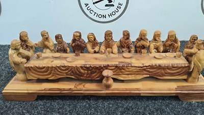 Lot 176 - Wooden last supper carved scene