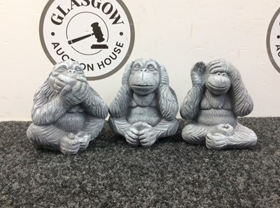 Lot 198 - Three wise monkey ornaments