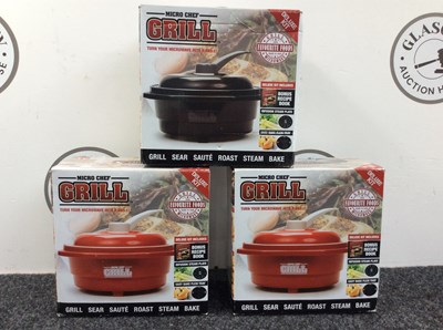 Lot 192 - 3x micro chef grill for your microwave new