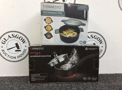 Lot 216 - Ernesto microwave pan and aluminium sauce pan new
