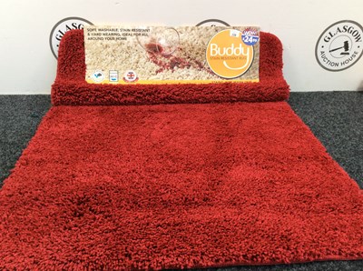 Lot 220 - 8x buddy stain resistant red rugs