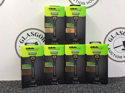 Lot 106 - 6x Gillette labs razor with exfoliating bar-new