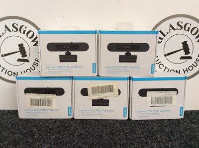 Lot 225 - 5 Lenovo 500 FHD Webcams - New