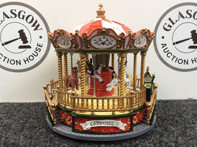 Lot 164 - Marco Paul Carousel Christmas Scene 24cm Tall, Battery Operated - New