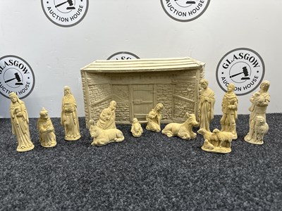 Lot 228 - The “Nativity Scene” From The Bible - Figures From 6” to 2”, Barn 17” x 9.5” - Used