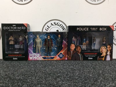 Lot 84 - Three Boxed Dr Who Figurine Sets, Two Companion Sets, One Collector Set - New