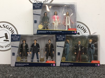 Lot 89 - Three Boxed Dr Who Figurine Sets, Three Collector Figure Sets - New