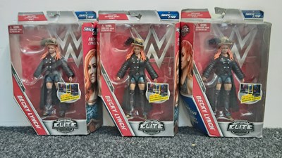Lot 211 - 3 wrestling action figures in display box