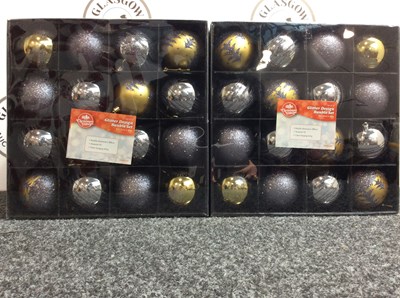 Lot 166 - Ten Packs Of 16 Christmas Baubles, Silver & Gold - New