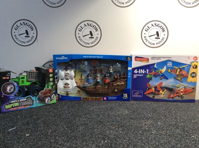 Lot 309 - Three Kids Toys, Including Musical Raptor Truck, Mechanix 4in1 Aircraft Set, Imagiplay Pirate Set - New