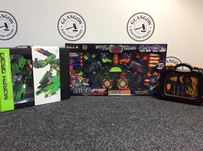 Lot 14 - Three Kids Toys, Including JCB Toolkit, Morph Droid & Dino Attack - New