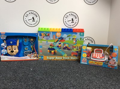Lot 48 - Three Kids Toys, Including Paw Patrol, Cash Register & Build Brick By Brick - New