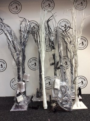 Lot 339 - 8 Marco Paul Trees 2 White, 6 Dark with Snow Measuring 140cm In Height - New