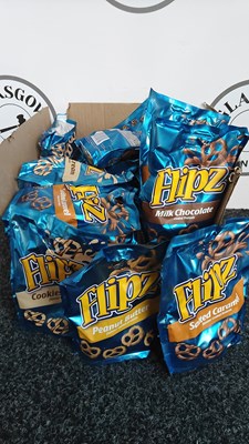 Lot 7 - Box Containing Qty of Flipz Milk Chocolate & Peanut Butter Coated Pretzels - New