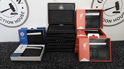 Lot 250 - 17 football wallets including LFC, Newcastle united & Chelsea