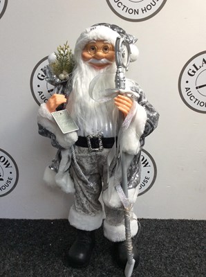 Lot 297 - Small Silver Wearing Santa Claus Measuring 2FT In Height - New