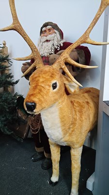Lot 246 - Large Indoor Soft Reindeer Christmas Display 6 1/2 FT x 4FT 6” - Used/Slight Damage On Antler