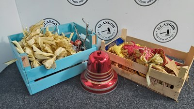 Lot 238 - Quantity Of Various Christmas Decorations, Including Bows, Bells & More