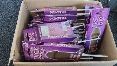 Lot 325 - Box containing large qty of chocolate adult candy