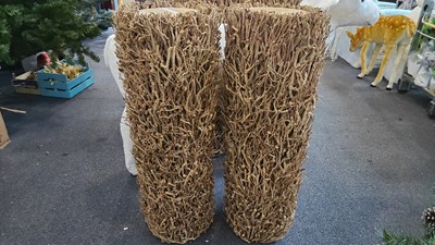 Lot 266 - Two Decorative Wooden Twig Pillars - Used