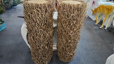 Lot 265 - Two Decorative Wooden Twig Pillars - Used
