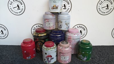 Lot 30 - 10 large and medium tins containing English tea