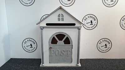 Lot 270 - Hang able 2FT Silver Glitter Post Box With Key - Used