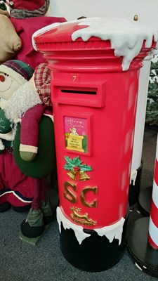 Lot 274 - Large Red Santa Claus Express Post Box - No Key, 1M 40CM - Used
