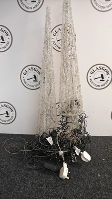 Lot 302 - 4 Light Up Cones With a Christmas Lights - Used