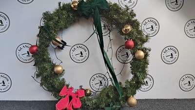 Lot 131 - Large 3FT Battery Operated Christmas Wreath - Used/Untested
