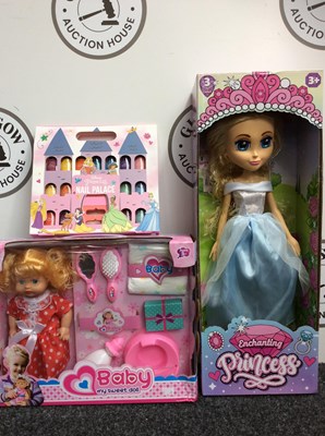 Lot 21 - Three Kids Toys Including Enchanting Princess Doll, My Sweet Doll Baby & Disney Princess Nail Palace - New